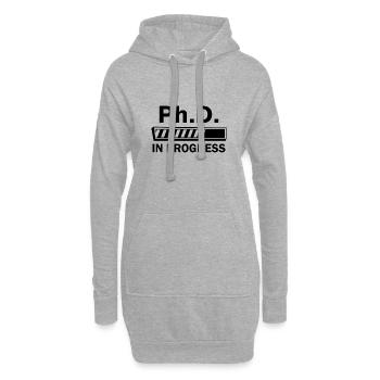 Phd in progress Diplôme Cadeau - Sweat-shirt à capuche long Femme - gris chiné - Devant