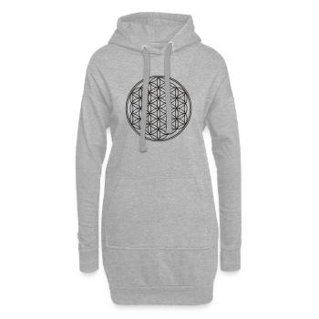 Blume des Lebens , Flower of Life - Hoodie-Kleid - Grau meliert - Vorne