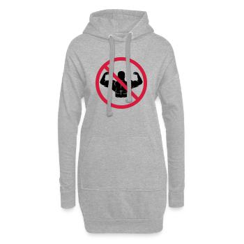 Pas de bouclier musculaire - Sweat-shirt à capuche long Femme - gris chiné - Devant