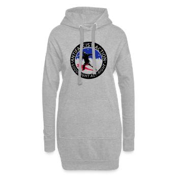 Antifascist Action - Good Night Alt-Right - Hoodie-Kleid - Grau meliert - Vorne