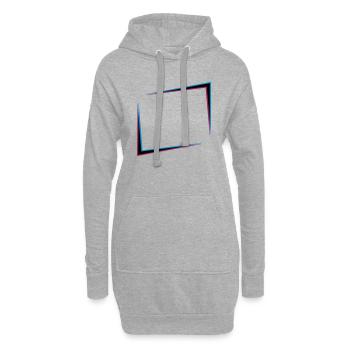 Cadre effet 3D - Sweat-shirt à capuche long Femme - gris chiné - Devant