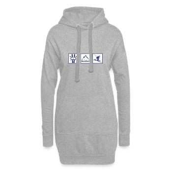 Ski montagne cadeau ski - Sweat-shirt à capuche long Femme - gris chiné - Devant