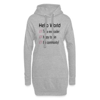 Hallo Welt, mein neuer Programmierer - Hoodie-Kleid - Grau meliert - Vorne