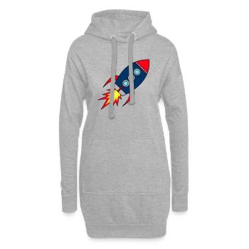 Démarrage de fusée * vaisseau spatial * astronaute * étoiles - Sweat-shirt à capuche long Femme - gris chiné - Devant