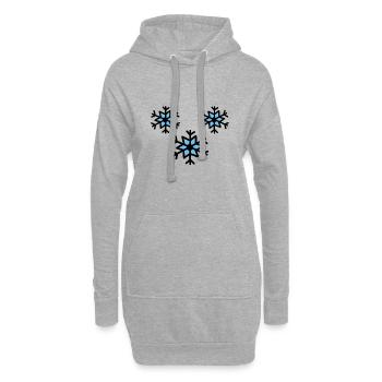 flocons de neige - flocons de neige dessin - Sweat-shirt à capuche long Femme - gris chiné - Devant