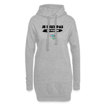 Je peux pas j ai Piscine - Sweat-shirt à capuche long Femme - gris chiné - Devant