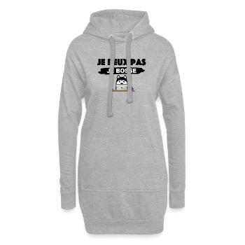 Je peux pas je bosse - Sweat-shirt à capuche long Femme - gris chiné - Devant