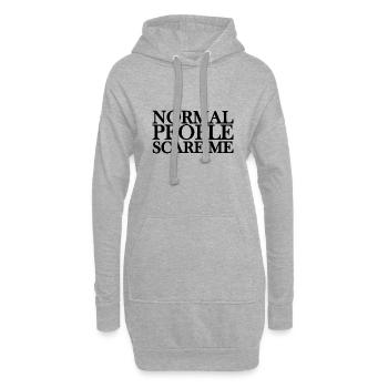 Normal people scare me - Hoodie-Kleid - Grau meliert - Vorne