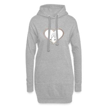 Célébration de l’amour - Sweat-shirt à capuche long Femme - gris chiné - Devant