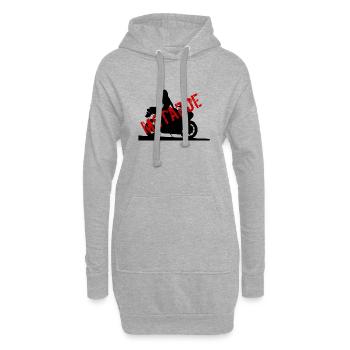 Motarde - Sweat-shirt à capuche long Femme - gris chiné - Devant