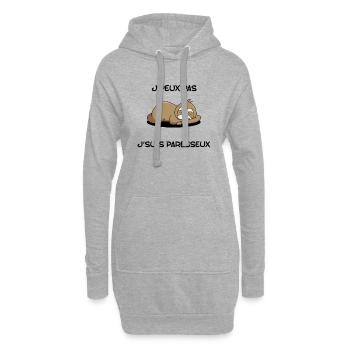 Ich kann nicht, ich bin faul - Hoodie-Kleid - Grau meliert - Vorne