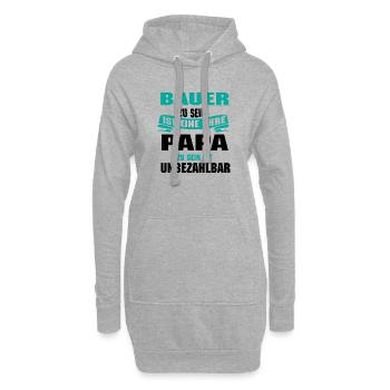 Bauer zu sein ist eine ehre papa zu sein ist - Hoodie-Kleid - Grau meliert - Vorne