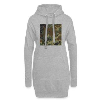 Deutsche Flecktarn-Tarnung - Hoodie-Kleid - Grau meliert - Vorne