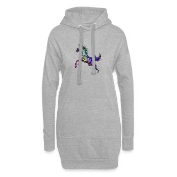 Cheval cheval - Sweat-shirt à capuche long Femme - gris chiné - Devant