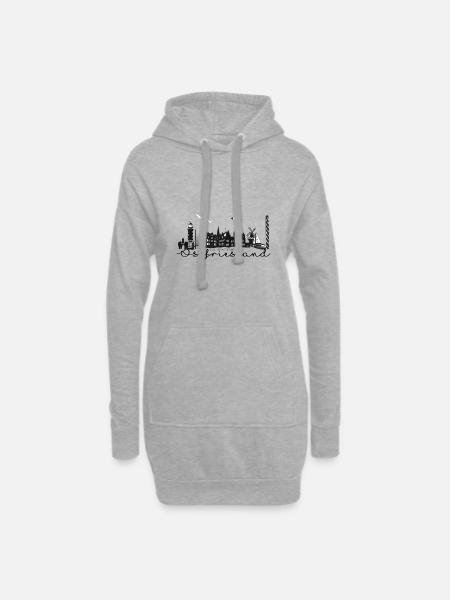 Skyline Ostfriesland S/W - Hoodie-Kleid - Grau meliert