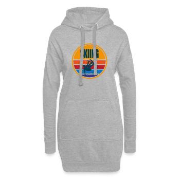 Skiing Skifahren Berge Geschenk - Hoodie-Kleid - Grau meliert - Vorne