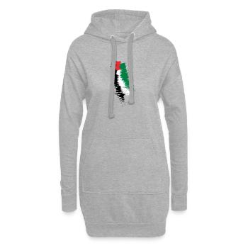 Palestine - Sweat-shirt à capuche long Femme - gris chiné - Devant