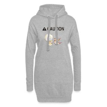 Caution Garlic - Hoodie-Kleid - Grau meliert - Vorne