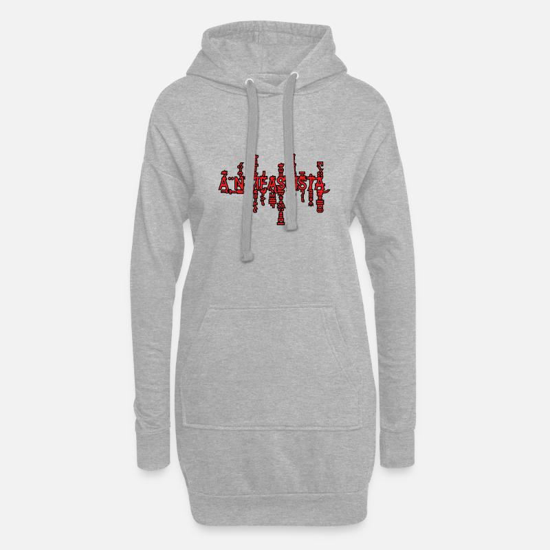Antifasciste - Sweat-shirt à capuche long Femme - gris chiné