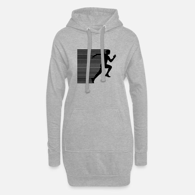 Marathon Läufer Geschwindigkeit 26.2 Geschenkidee - Hoodie-Kleid - Grau meliert