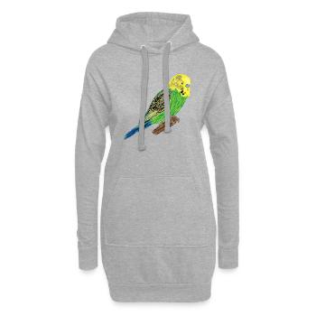 Perruche jaune I - Sweat-shirt à capuche long Femme - gris chiné - Devant