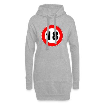 Anniversaire - 18 - Célébration - Panneau de rue - Sweat-shirt à capuche long Femme - gris chiné - Devant