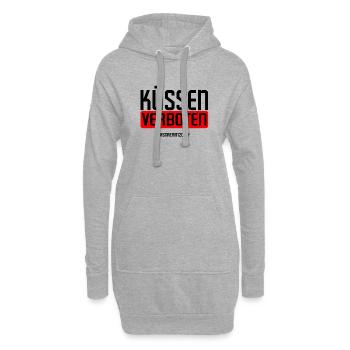 küssen verboten schwarz - Hoodie-Kleid - Grau meliert - Vorne