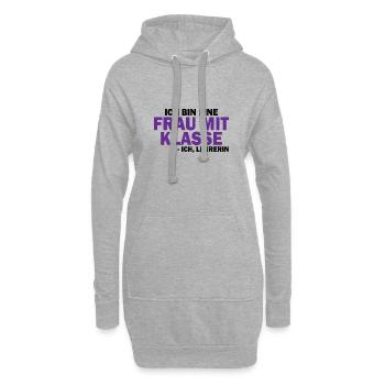 Frau mit Klasse Lehrer Geschenk - Hoodie-Kleid - Grau meliert - Vorne