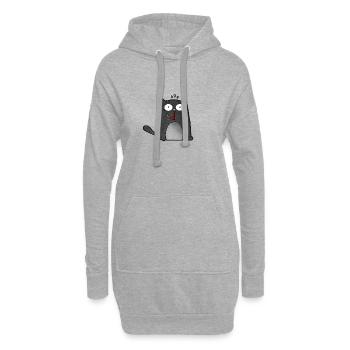 Doofe Katze - Hoodie-Kleid - Grau meliert - Vorne
