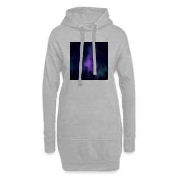 Motif de galaxie avec étoiles et fond noir - Sweat-shirt à capuche long Femme - gris chiné - Devant