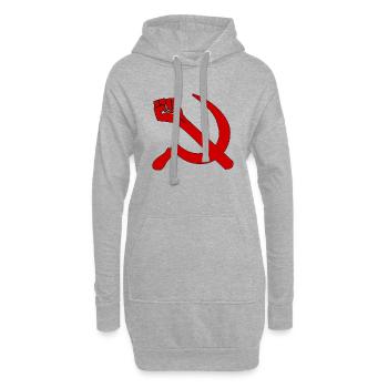 Hammer Sichel Faust | Retro Marxismus Icon Sweater - Hoodie-Kleid - Grau meliert - Vorne