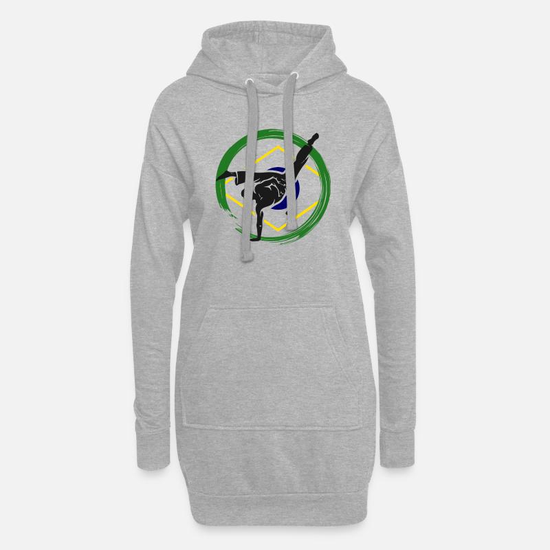Roda Capoeira - Hoodie-Kleid - Grau meliert