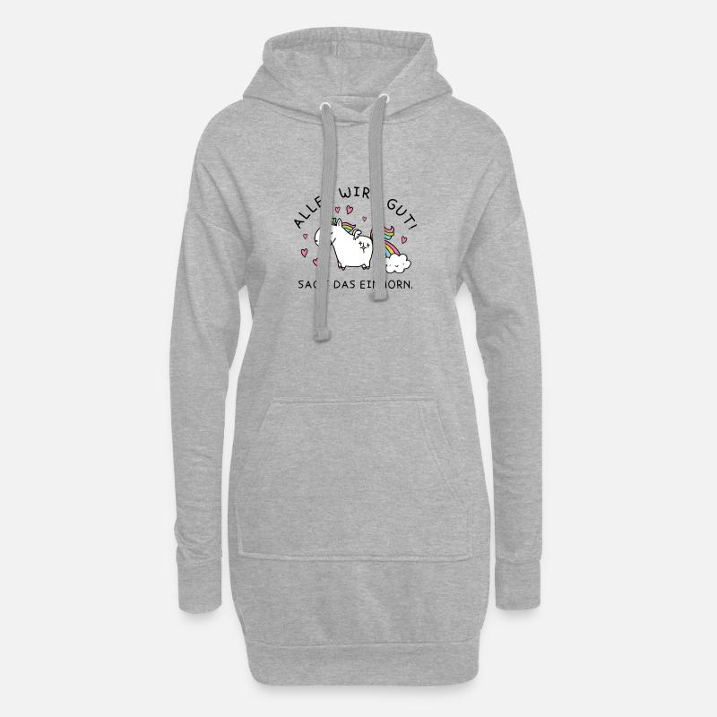 Alles wird gut - Hoodie-Kleid - Grau meliert