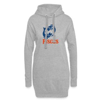 Fische - Hoodie-Kleid - Grau meliert - Vorne