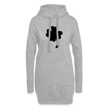 Vierblättriges Kleeblatt - Glück - Saint Patrick - Hoodie-Kleid - Grau meliert - Vorne