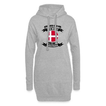 Dänemark Geschenk Spruch Nord - Hoodie-Kleid - Grau meliert - Vorne