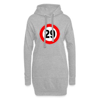 29e anniversaire - 29 - Célébration - Panneau de rue - Sweat-shirt à capuche long Femme - gris chiné - Devant
