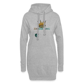 Zander Fisch Fischen angeln - Hoodie-Kleid - Grau meliert - Vorne