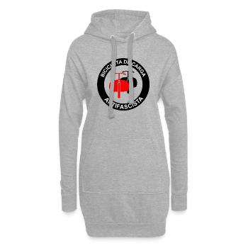 Bicicleta de Carga Antifascista - Sweat-shirt à capuche long Femme - gris chiné - Devant