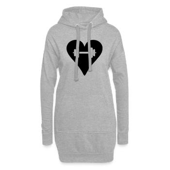 Gymnase Coeur - Sweat-shirt à capuche long Femme - gris chiné - Devant