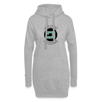 Je peux pas j'ai couture tissu tricot coudre - Sweat-shirt à capuche long Femme - gris chiné - Devant