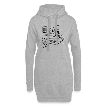 High Fly FAshion - Sweat-shirt à capuche long Femme - gris chiné - Devant