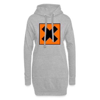 Gefahrensymbol gesundheitsschädlich Kreuz - Hoodie-Kleid - Grau meliert - Vorne