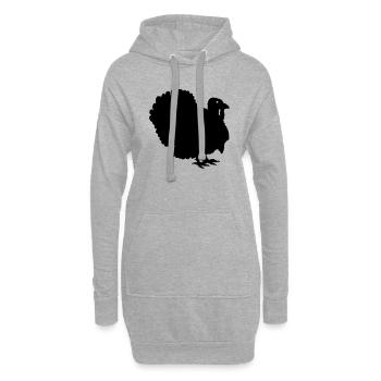 Silhouette Thanksgiving Truthahn - Hoodie-Kleid - Grau meliert - Vorne