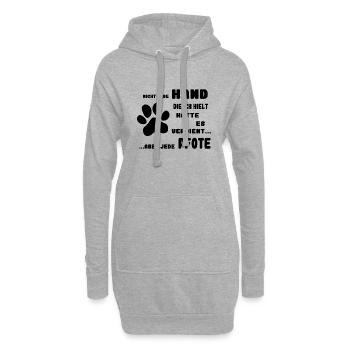 Hand pfote Hunde Spruch Geschenk Haustier - Hoodie-Kleid - Grau meliert - Vorne