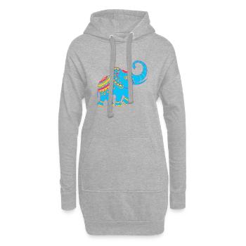 Indian Elefant - Hoodie-Kleid - Grau meliert - Vorne