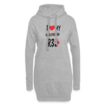 R32 cadeau voiture mécanicien - Sweat-shirt à capuche long Femme - gris chiné - Devant