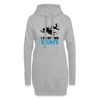 Schneemobil Motorschlitten Skidoo Snowmobile Stunt - Hoodie-Kleid - Grau meliert - Vorne