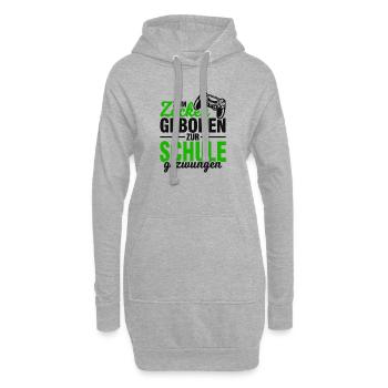 Zocken Zocker Gaming Gamer Schüler Geschenk - Hoodie-Kleid - Grau meliert - Vorne