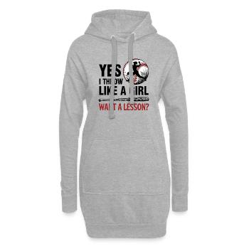 Baseball Frau Pitcher Geschenk - Hoodie-Kleid - Grau meliert - Vorne